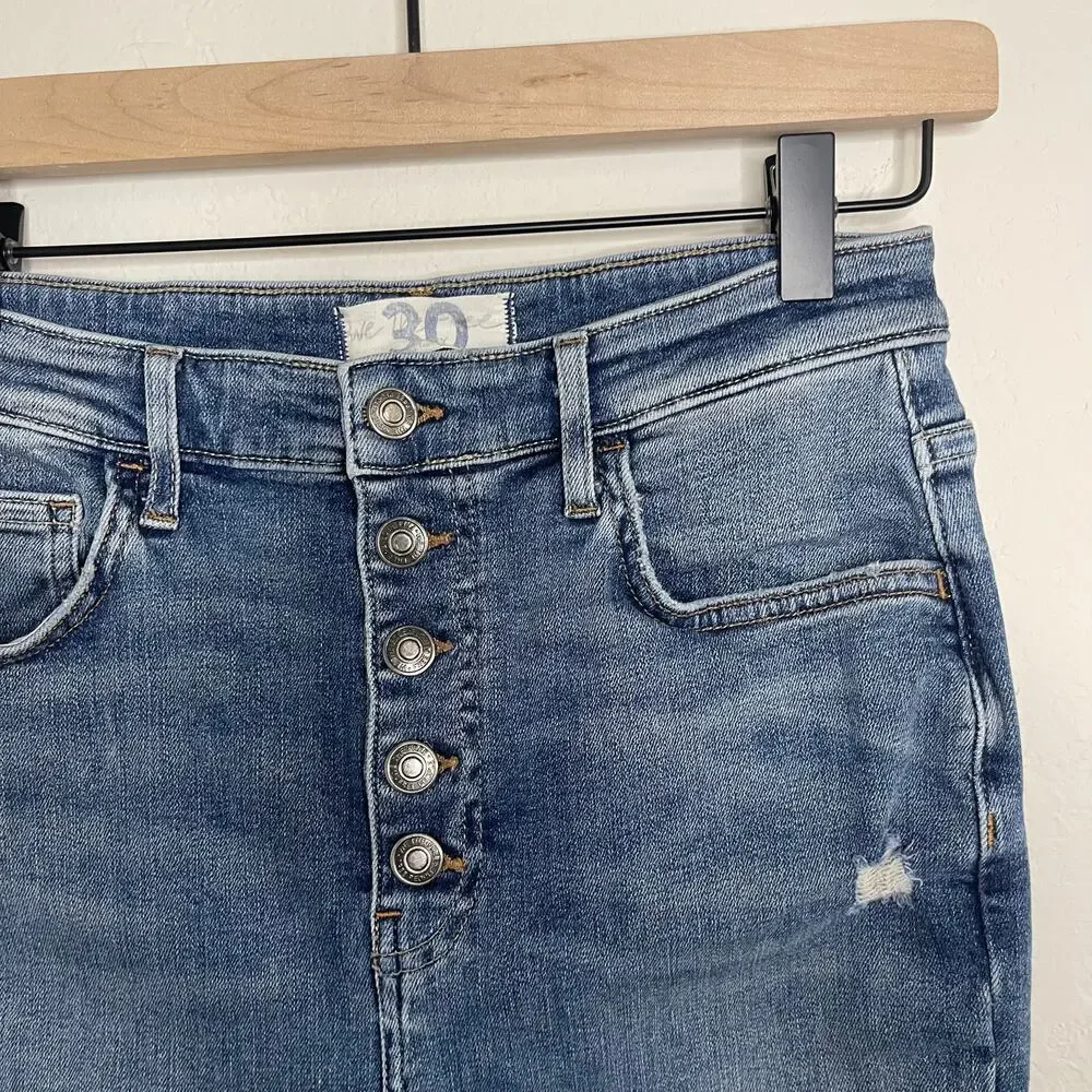 We the Free Sabrina Ripped High Waist Crop Super Skinny Jeans - Size 30 - Picture 3 of 7